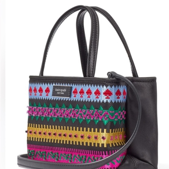 Kate Spade MANHATTAN CARNIVAL FAIR ISLE Purse Mini Tote with Crossbody Strap - Picture 6 of 13